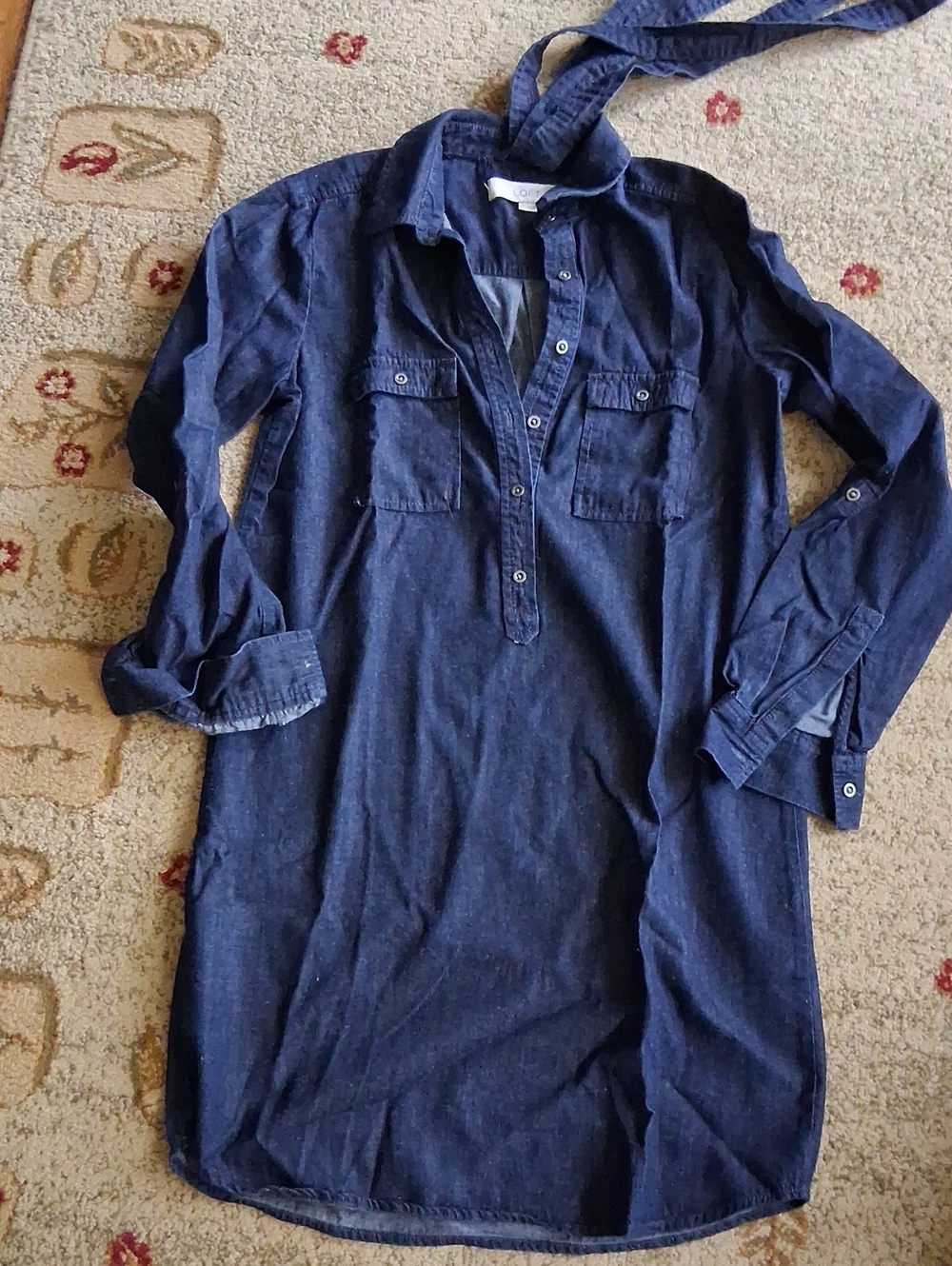 LOFT Indigo Denim Shirt Dress